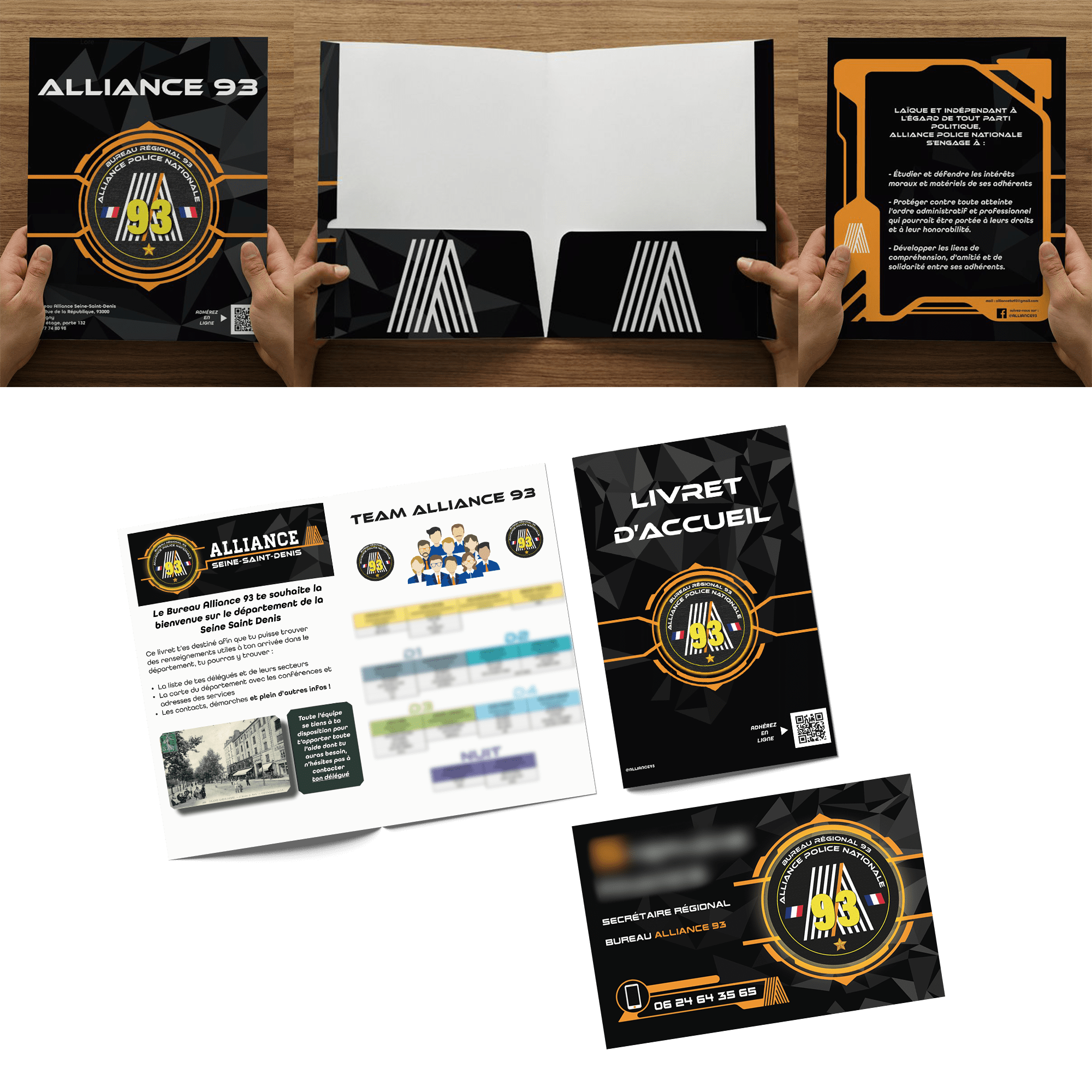 Cosmographics – Livret d'accueil, cartes de visite et chemises personnalisées Alliance 93