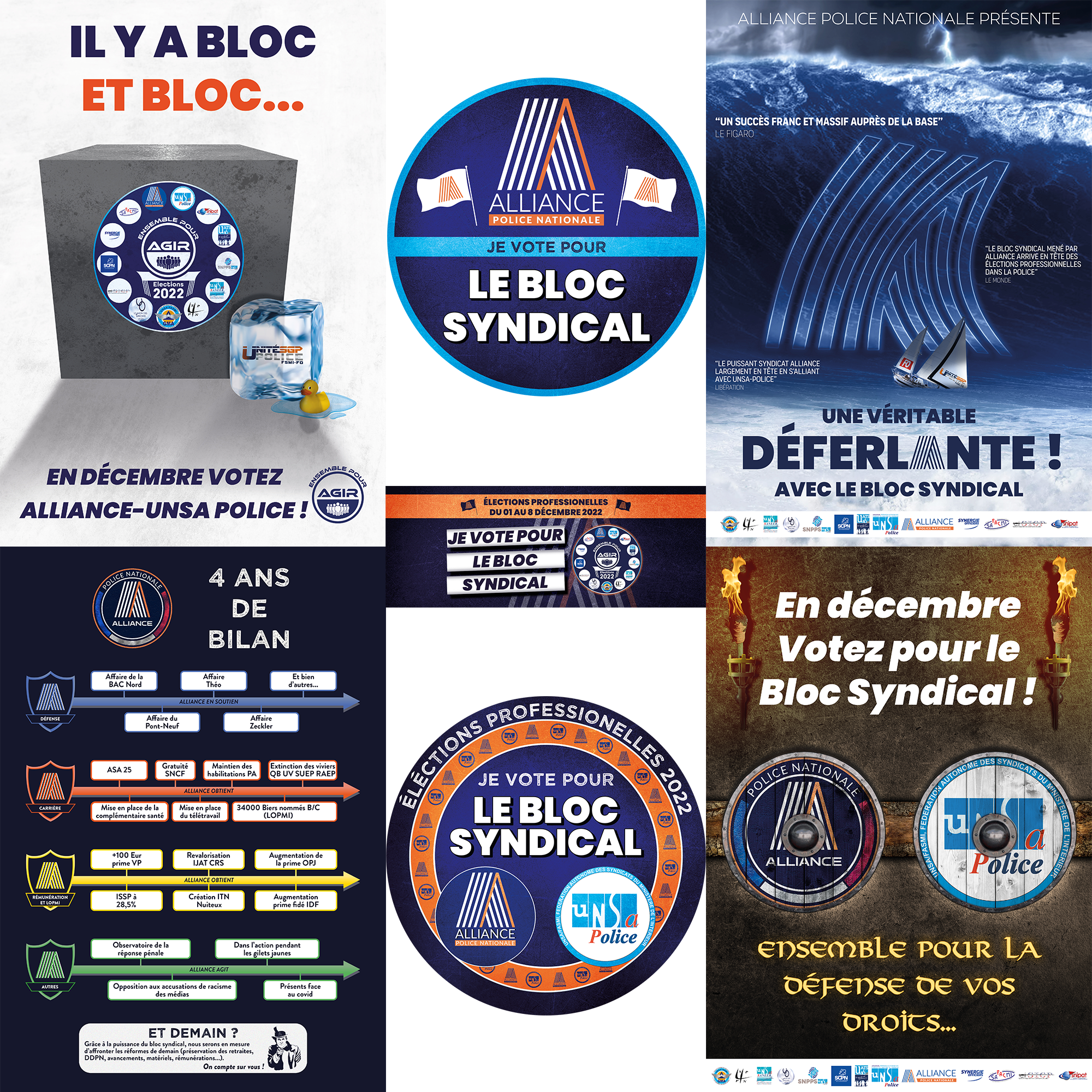Cosmographics – Campagne électorale 2022 Alliance Police Nationale : affiches et tracts