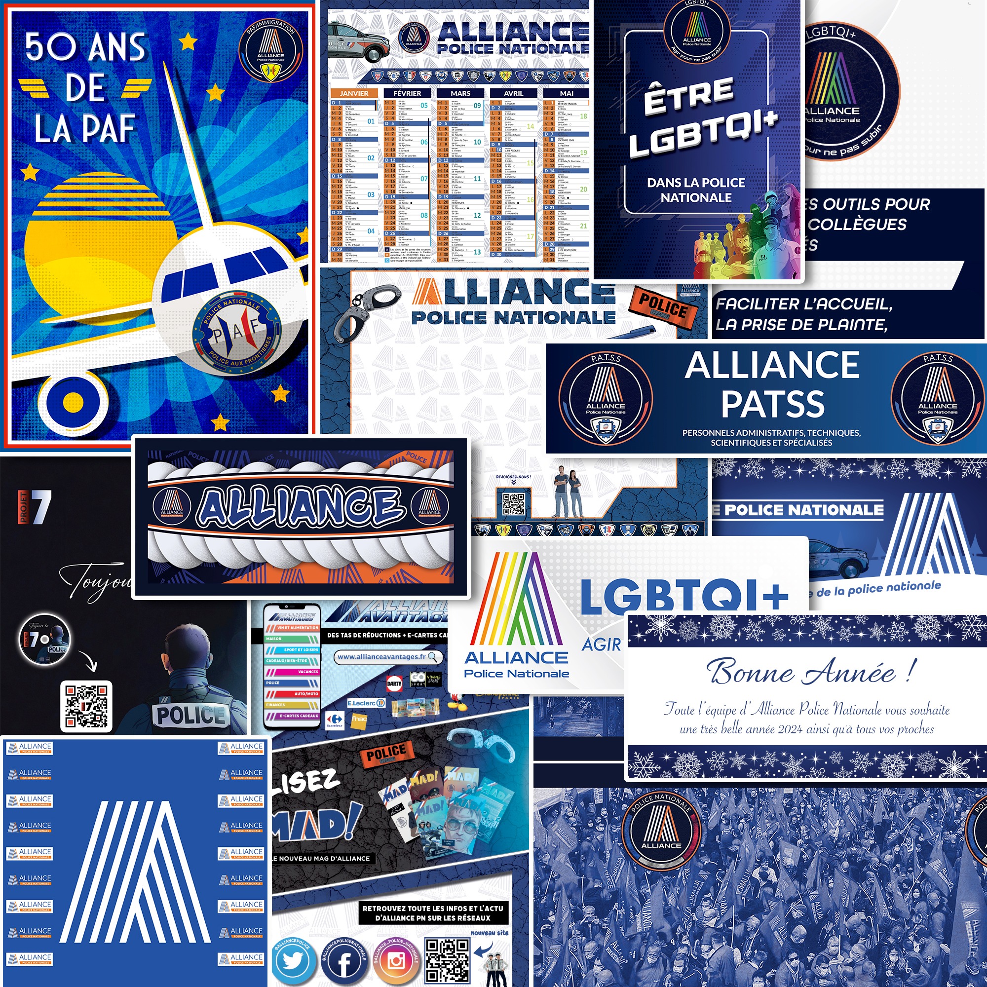 Cosmographics – Supports print Alliance Police Nationale : agendas, affiches, calendriers