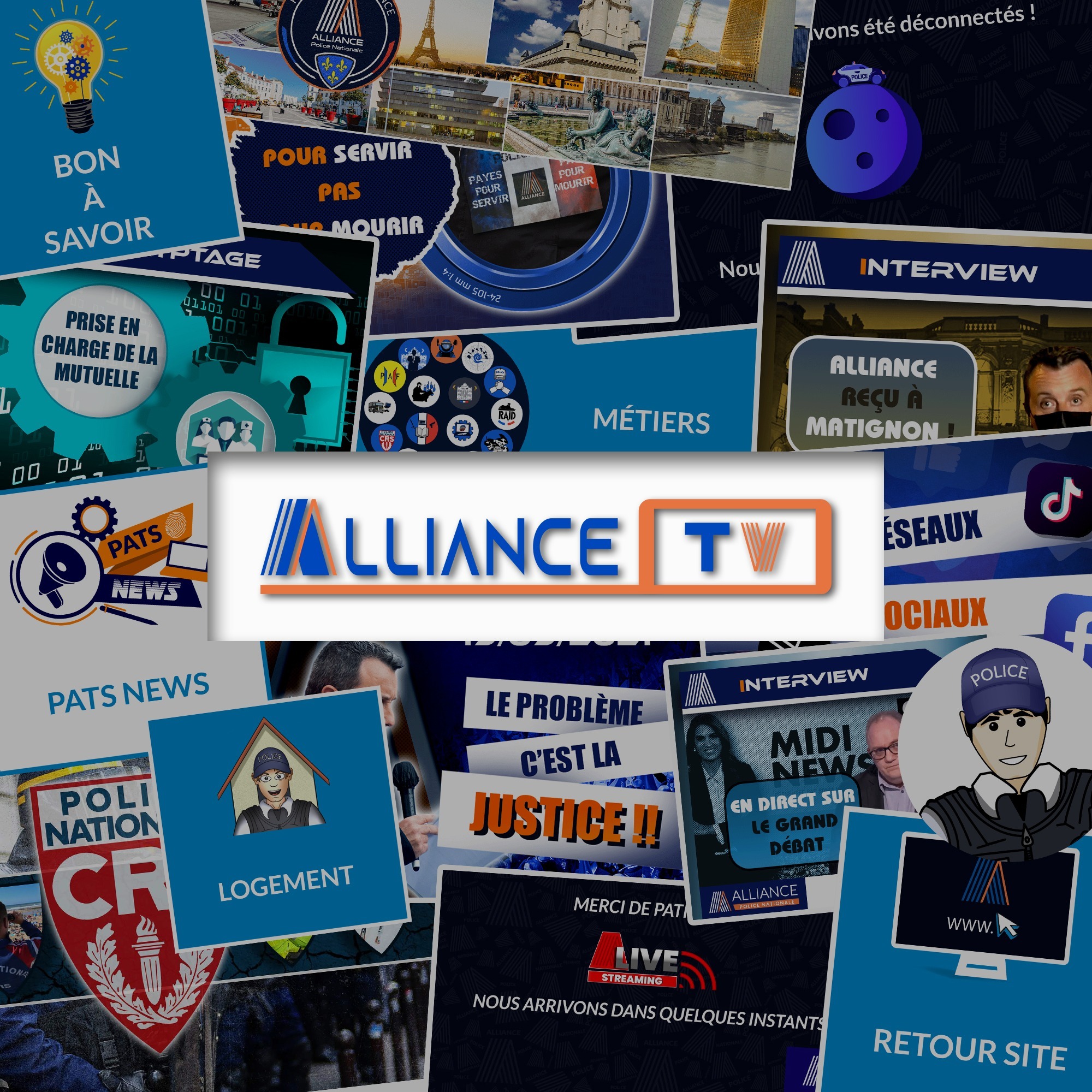 Cosmographics – Webdesign Alliance Police Nationale : headers, vignettes et boutons