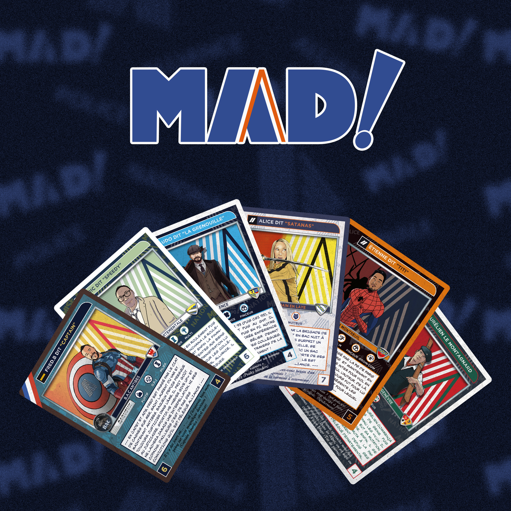 Cosmographics – Cartes collector délégués syndicaux Alliance Police Nationale pour magazine MAD!