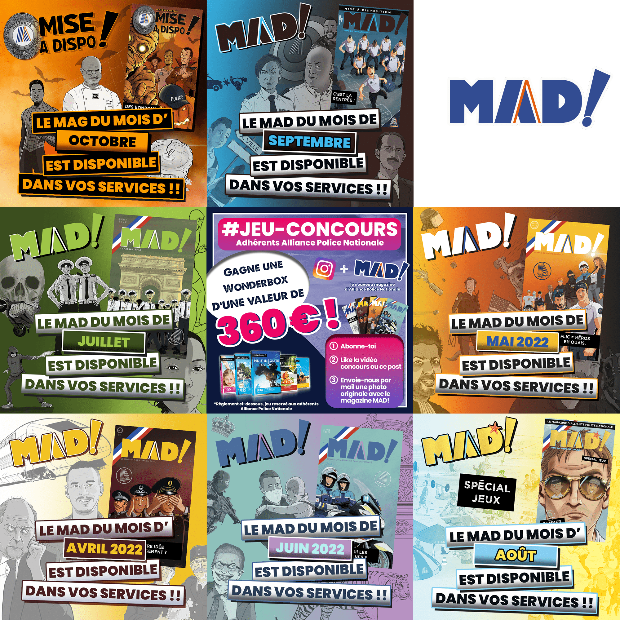 Cosmographics – Flash infos et motion design réseaux sociaux pour chaque numéro magazine MAD!