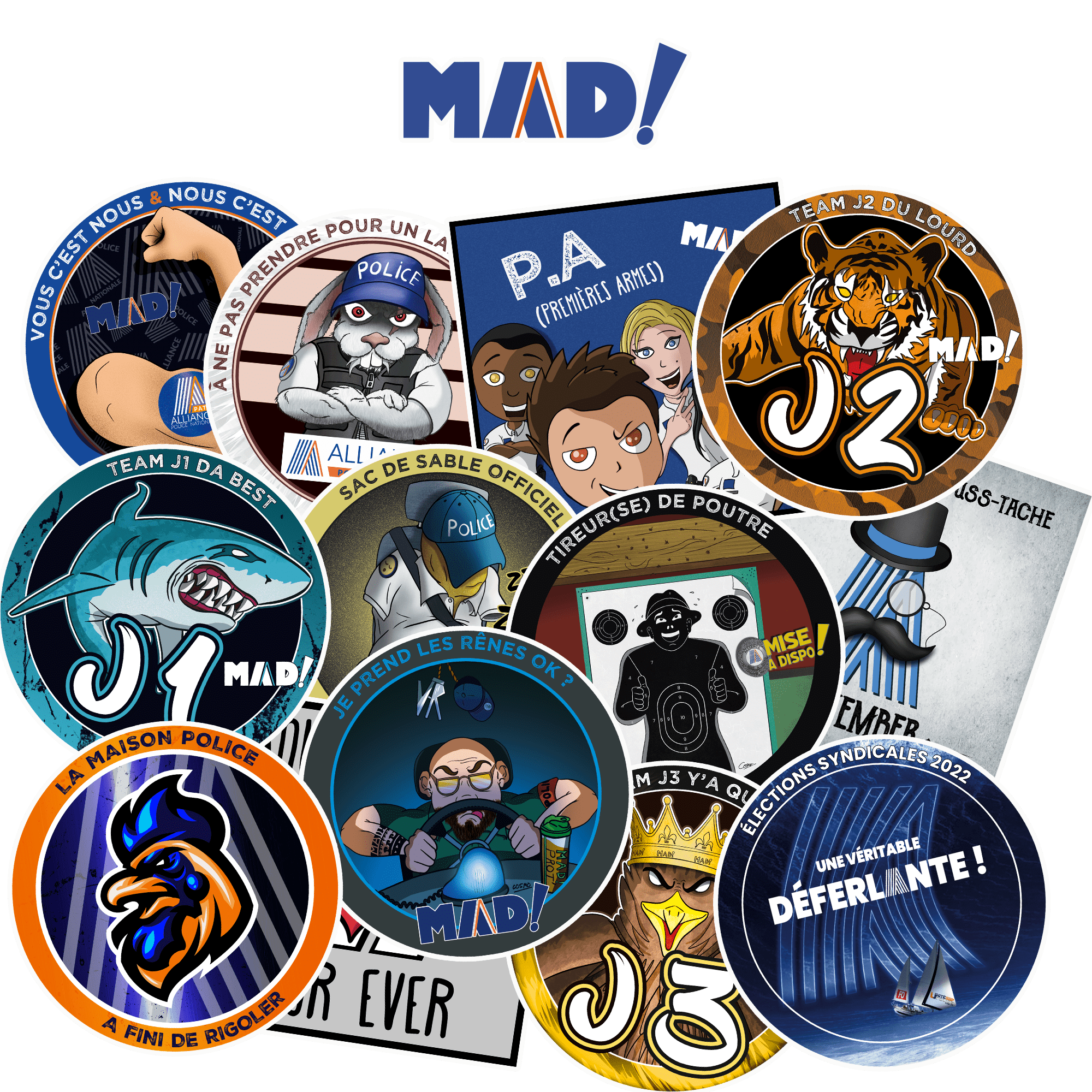 Cosmographics – Stickers originaux magazine MAD! par Cosmographics et illustrateur JC Sanchez