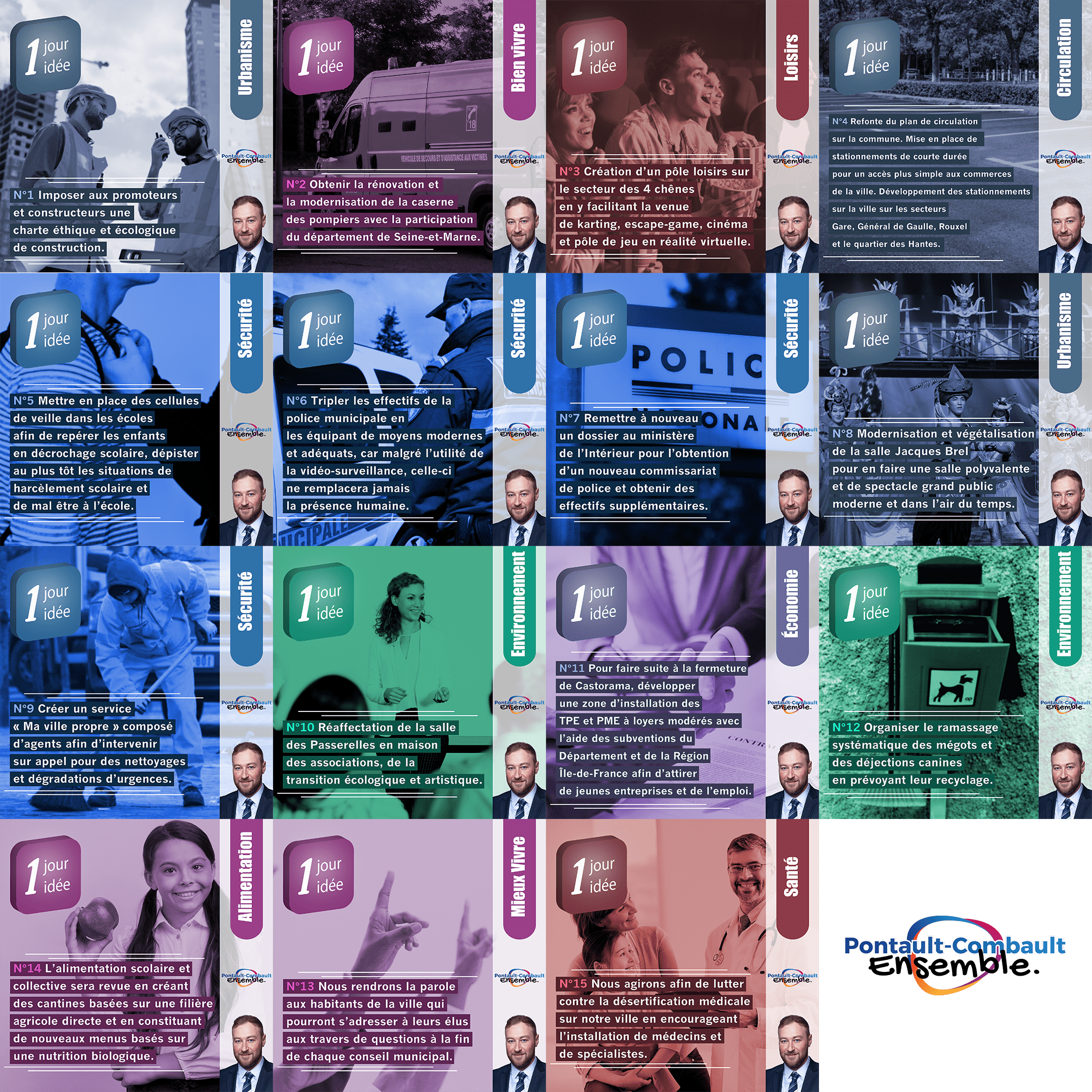 Cosmographics – Série "Un jour, une idée" visuels réseaux sociaux Pontault-Combault