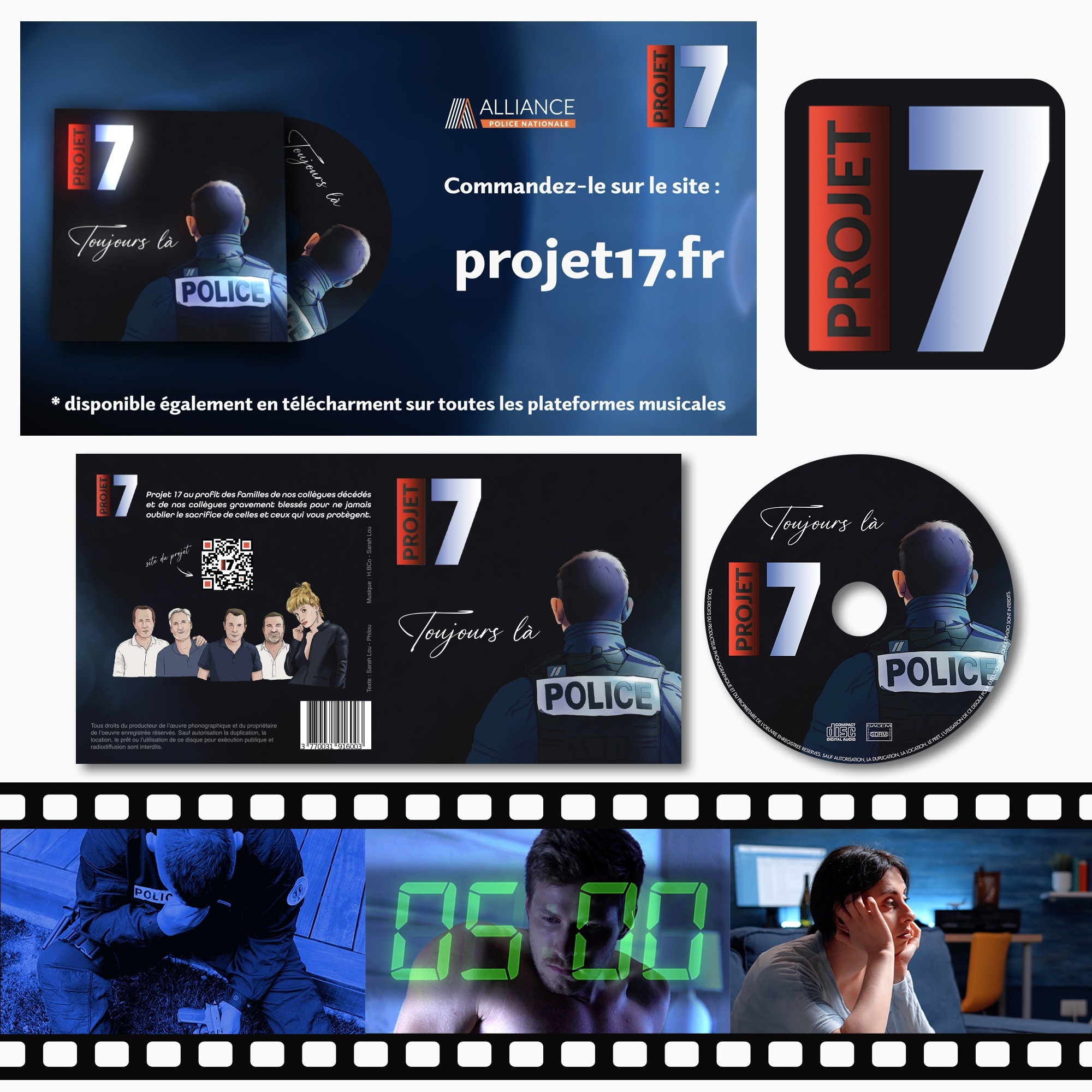Cosmographics – Direction artistique Projet 17 "Toujours Là", clip vidéo et motion design solidaire police nationale
